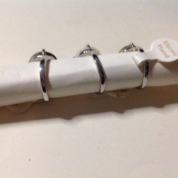 Lot of 3 Silver Tone Electroplated Gemstone Rings Size 8 - Picture 5 of 5